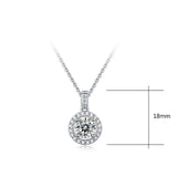 CT Iced Round Moissanite Charm Necklace 925 Sterling Silver