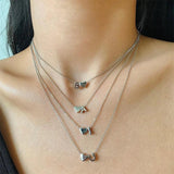 Silver Initial Letter Necklace Angel Gift Choker Heart Pendant