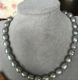 Elegant 10-11mm South Sea Baroque Silver Grey Pearl Necklace 18 inch