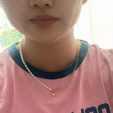 925 Silver Chain Pearl Chocker Necklace Women Jewelry