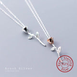 925 Silver Rose Flower Pendant Necklace - Wedding Party Jewelry