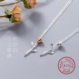 925 Silver Rose Flower Pendant Necklace - Wedding Party Jewelry