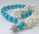 Baroque Pearl Necklace 18'' Shell Flower Clasp