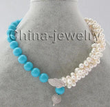 Baroque Pearl Necklace 18'' Shell Flower Clasp