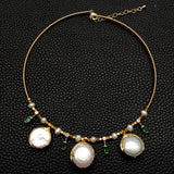 KKGEM Romantic Choker Earrings Pearl Necklace