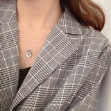 925 Sterling Silver Geometric Pendant Collar Necklace for Women