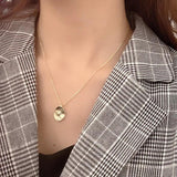 925 Sterling Silver Geometric Pendant Collar Necklace for Women