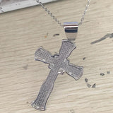 925 Silver Clear Zircon Cross Pendant Necklace