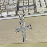 925 Silver Clear Zircon Cross Pendant Necklace
