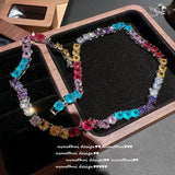Multicolor CZ Chokers Necklace Engagement Bridal Jewelry
