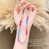 Multicolor CZ Chokers Necklace Engagement Bridal Jewelry