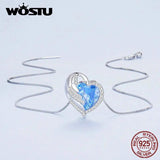 925 Silver Guard Heart Necklace With Big Zircon Chain