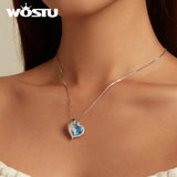 925 Silver Guard Heart Necklace With Big Zircon Chain