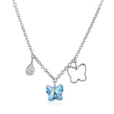 Butterfly Pendant 925 Silver Necklace Crystals from Austria