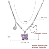 Butterfly Pendant 925 Silver Necklace Crystals from Austria