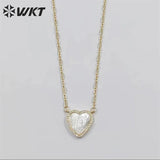 Heart Shape Pendant Necklace Pearl Shell Lady of Guadalupe Wedding