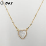Heart Shape Pendant Necklace Pearl Shell Lady of Guadalupe Wedding
