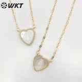 Heart Shape Pendant Necklace Pearl Shell Lady of Guadalupe Wedding