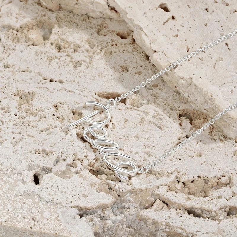 Alphabet Necklace Sterling Silver S925 Couple Jewelry Gift