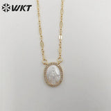Hot Pearl Shell Oval Pendant Necklace Wedding Jewelry