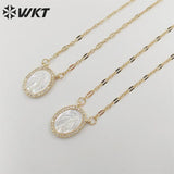 Hot Pearl Shell Oval Pendant Necklace Wedding Jewelry