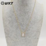 Hot Pearl Shell Oval Pendant Necklace Wedding Jewelry