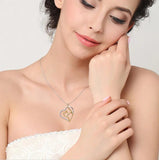 Gold-Plated Cat Pendant Necklace with Rhinestones