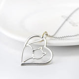 Gold-Plated Cat Pendant Necklace with Rhinestones