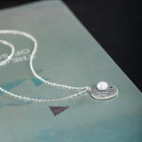 925 Silver Vintage Pearl Necklace Antique Pendant Jewelry