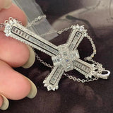 Cross Pendant 925 Sterling Silver CZ Women Necklace