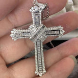 Cross Pendant 925 Sterling Silver CZ Women Necklace