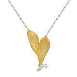 925 Silver Plated Leaf Necklace Chinese Style Pendant Necklaces for Women
