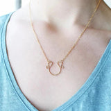Vintage Charm Horseshoe Pendant Necklace Boho Choker