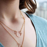Vintage Charm Horseshoe Pendant Necklace Boho Choker