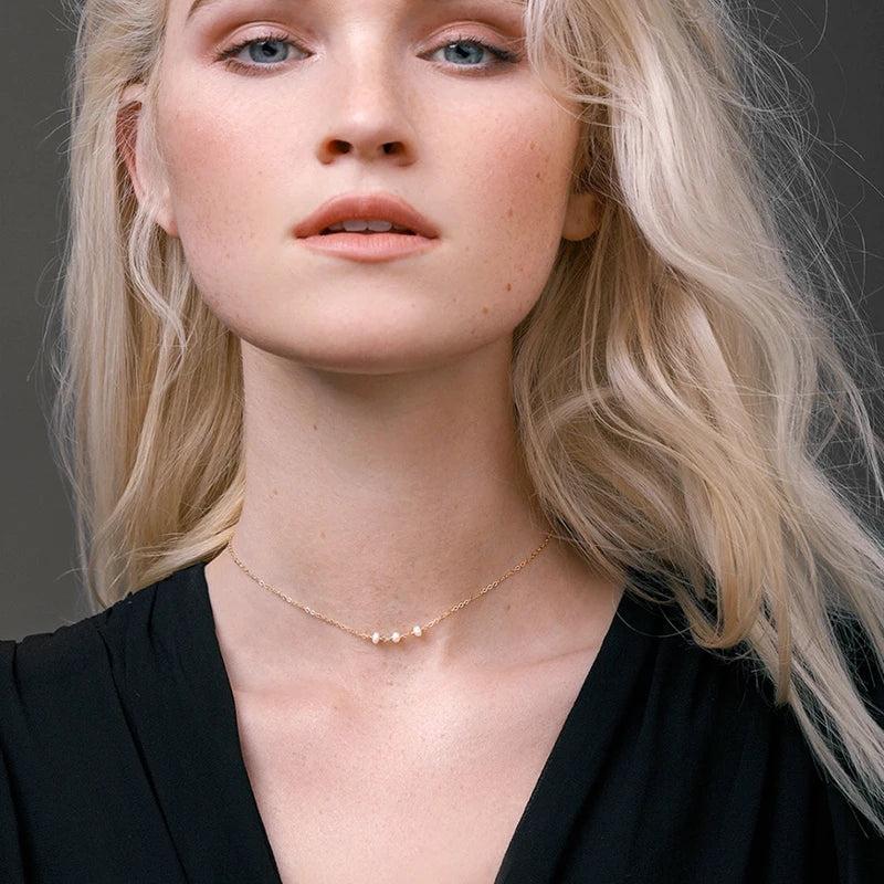 Freshwater Pearl Necklace Choker Pendant Boho Collier Femme Kolye Collares
