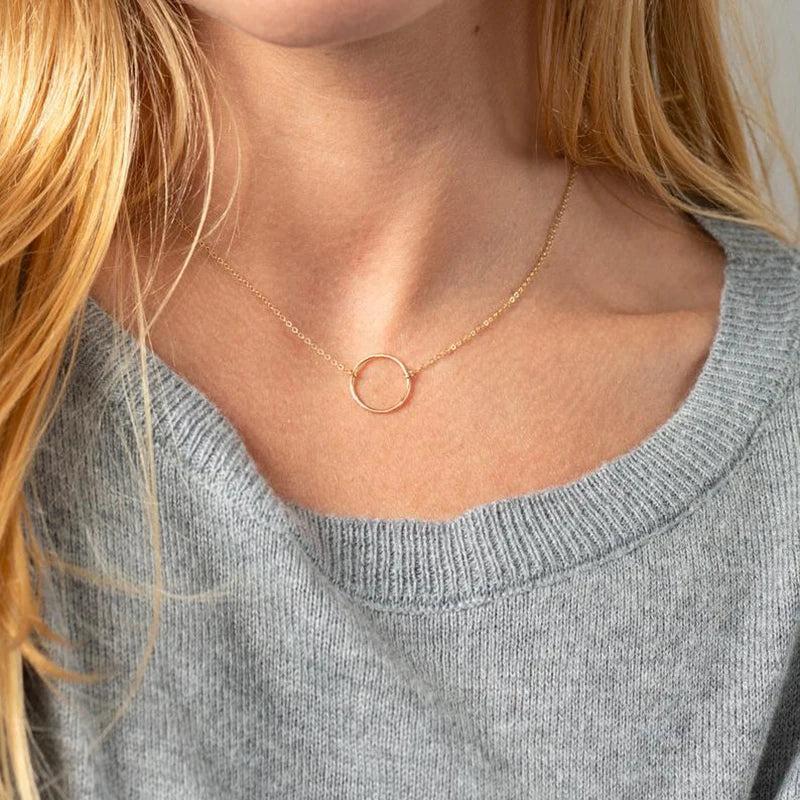 Circle Necklace Jewelry Filled Choker Pendants Collier Femme Kolye