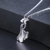 925 Silver Choker Necklace Ginkgo Leaf Pendant Chain XL26
