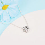 925 Silver Snowflake Pendant Necklace Crystal Chain