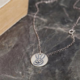 925 Sterling Silver Bunny Coin Pendant Necklace Punk Style