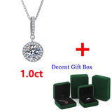 Women Moissanite Necklace 925 Sterling Silver Plated Necklaces