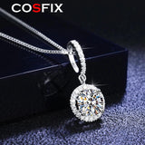 Women Moissanite Necklace 925 Sterling Silver Plated Necklaces