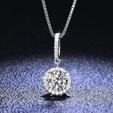Women Moissanite Necklace 925 Sterling Silver Plated Necklaces