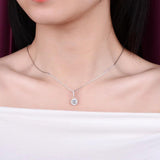 Women Moissanite Necklace 925 Sterling Silver Plated Necklaces