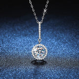 Women Moissanite Necklace 925 Sterling Silver Plated Necklaces