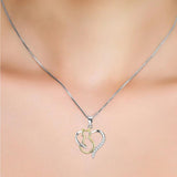 S925 Sterling Silver Cat Pendant Necklace with Crystal