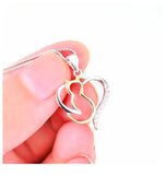 S925 Sterling Silver Cat Pendant Necklace with Crystal