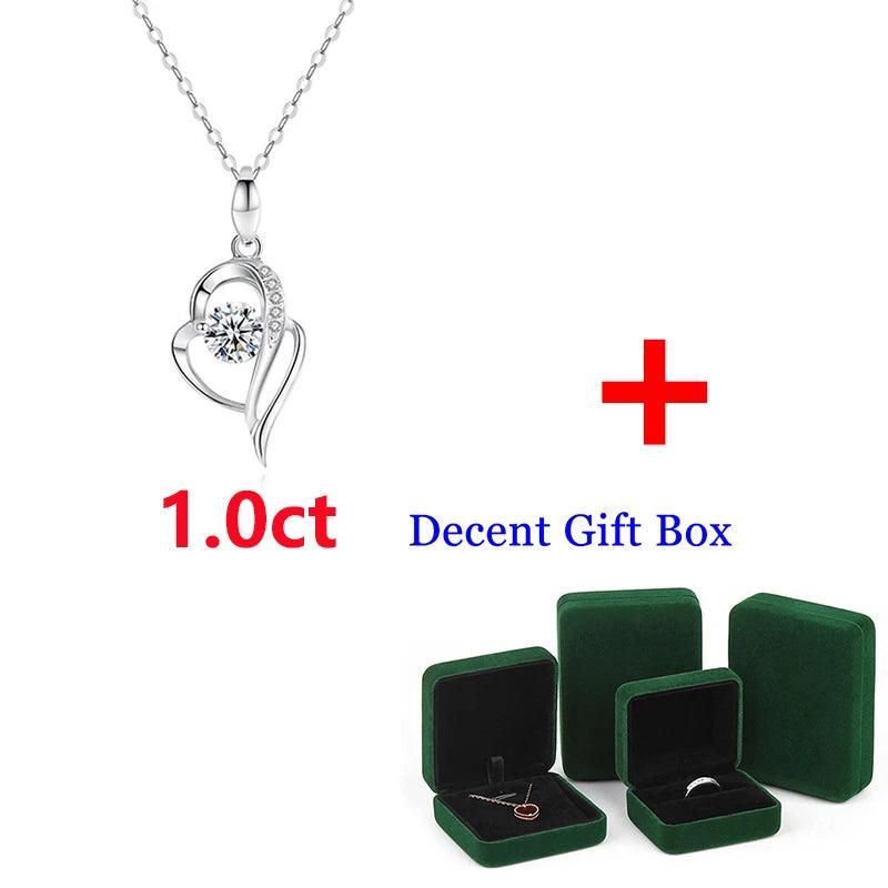 14k Moissanite Heart Pendant Wedding Necklace