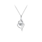 14k Moissanite Heart Pendant Wedding Necklace