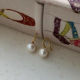 S925 11-12mm South Sea Bread Shape Pearl Earrings