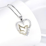 S925 Sterling Silver Love Pendant Explosion Micro-Set Necklace
